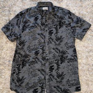 Civil Society Clothing Black Palm Tree button down short sleeve shirt Medium